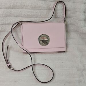 Kate Spade Light Pink Crossbody Bag with Silver Detail
